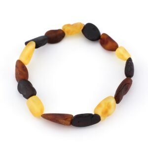 Raw Adult Oval Beads Multicolor Bracelet