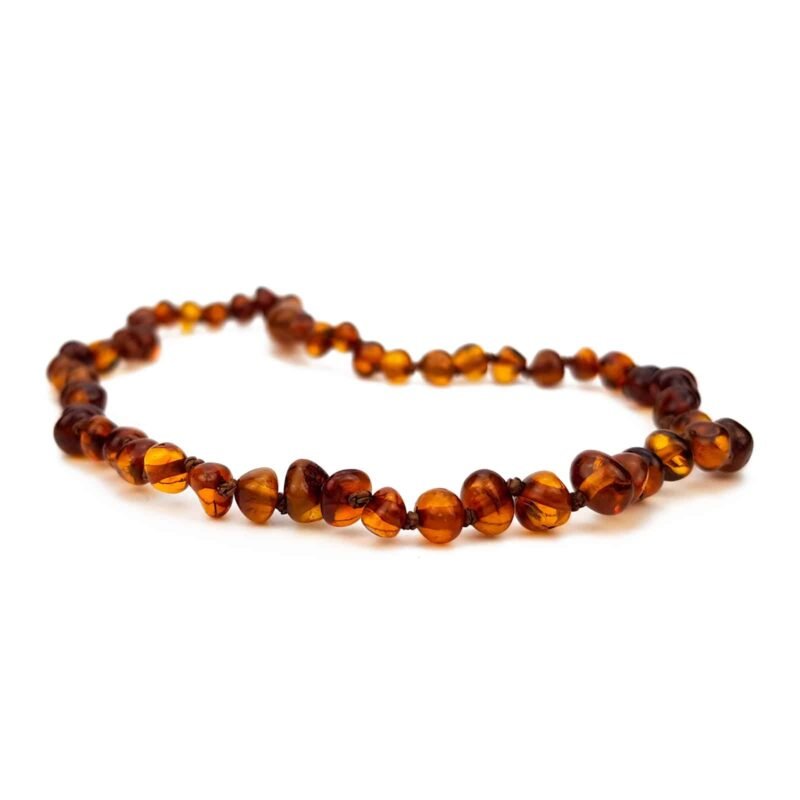 Polished Baby Semi Rounded Cognac Color Necklace - Image 3