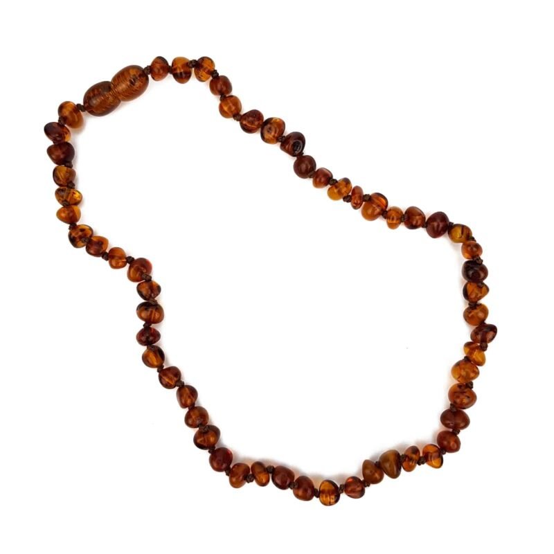 Polished Baby Semi Rounded Cognac Color Necklace - Image 4