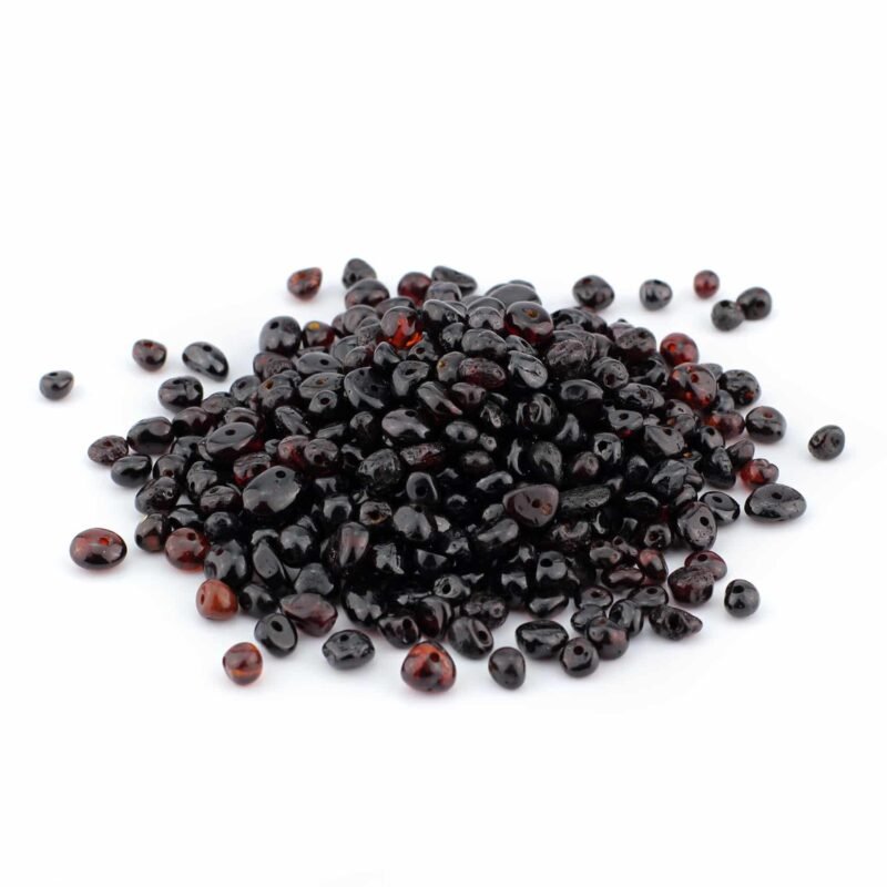 Gintariniai Pusiau Apvalūs Karoliukai, 100g, Juodi - Image 3