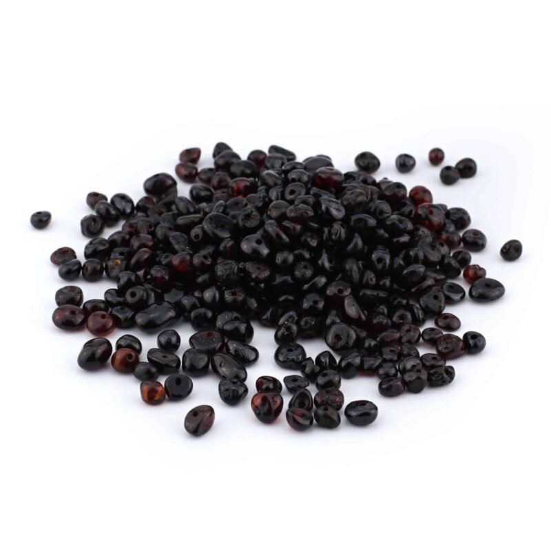 Gintariniai Pusiau Apvalūs Karoliukai, 100g, Juodi - Image 4