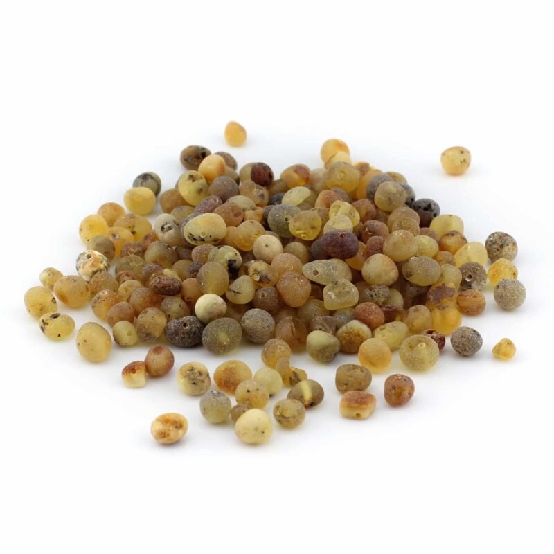 Loose Raw Semi Rounded Green Color Beads 100g - Image 4