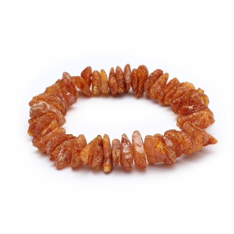 Raw Elastic Chips Dark Honey Color Bracelet