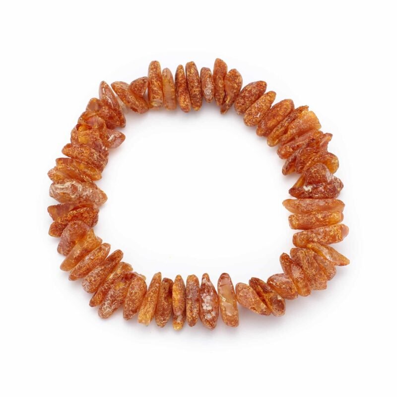 Raw Elastic Chips Dark Honey Color Bracelet - Image 3