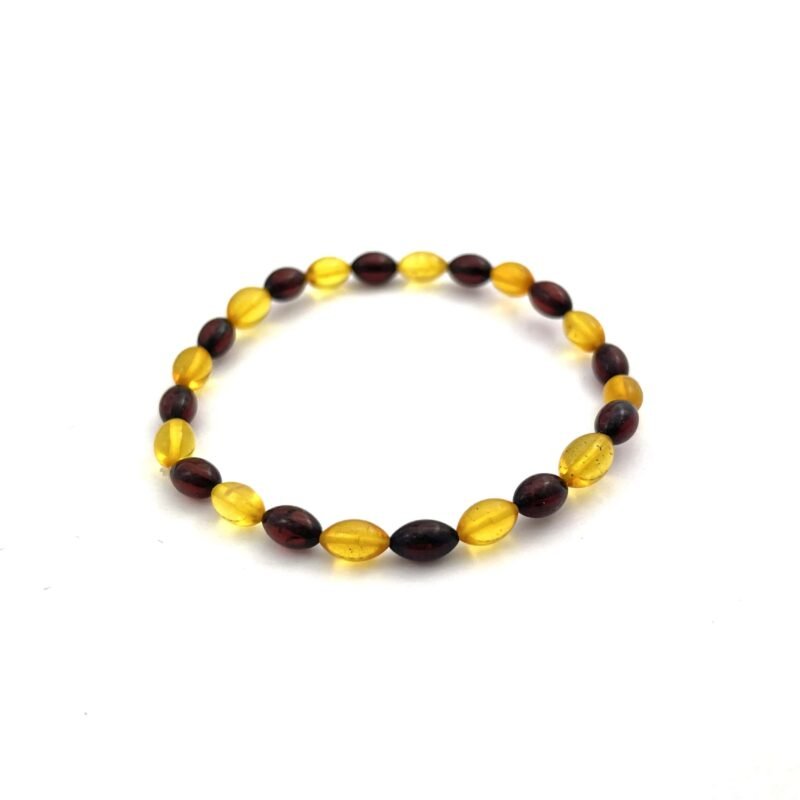 Polished Perfect Oval Beads Cherry and Lemon Color Bracelet - Image 2