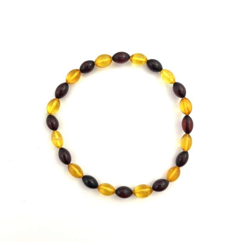 Polished Perfect Oval Beads Cherry and Lemon Color Bracelet