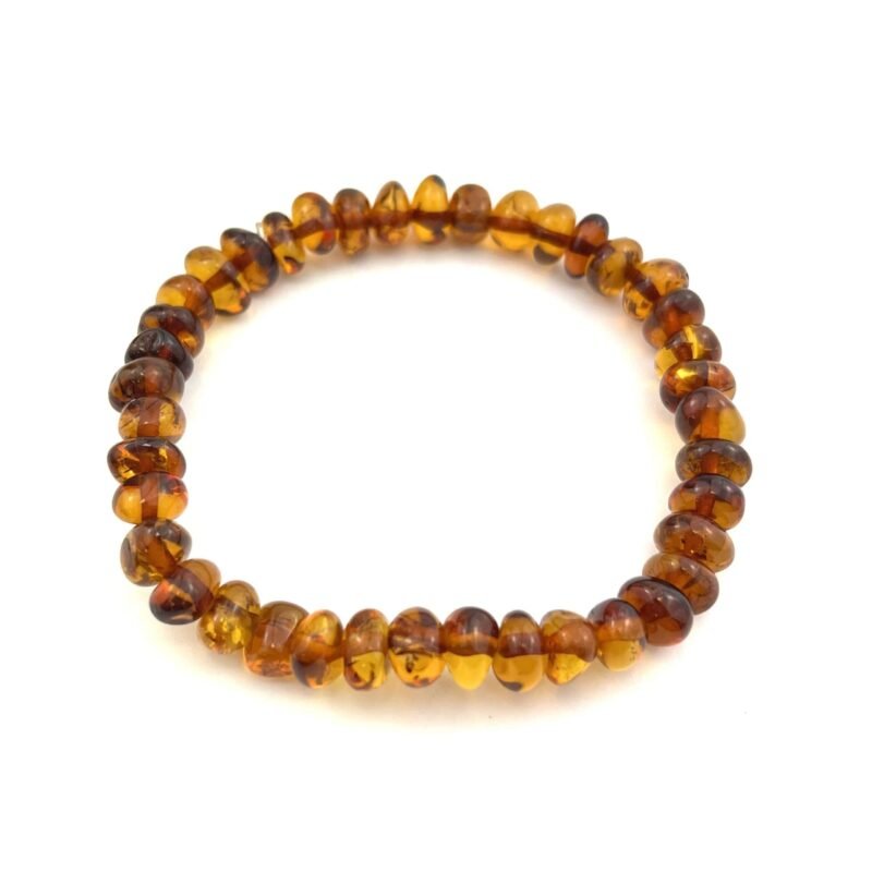 Polished Baroque Beads Cognac Color Bracelet - Image 2