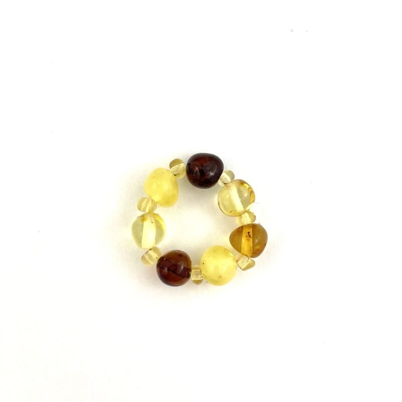 Polished Baroque Beads Light Multicolor Ring