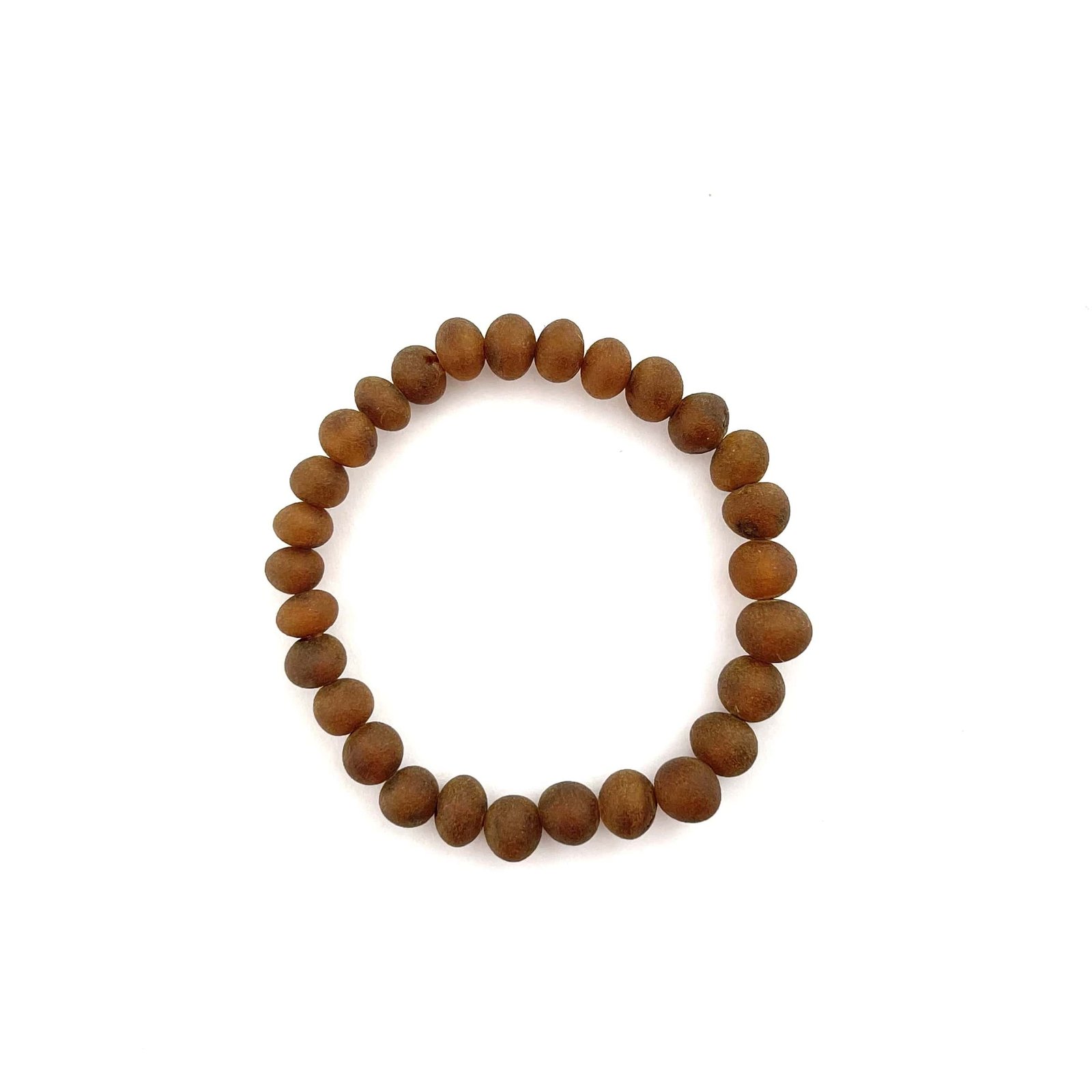 Raw Kids Semi Rounded Beads Cognac Color Bracelet