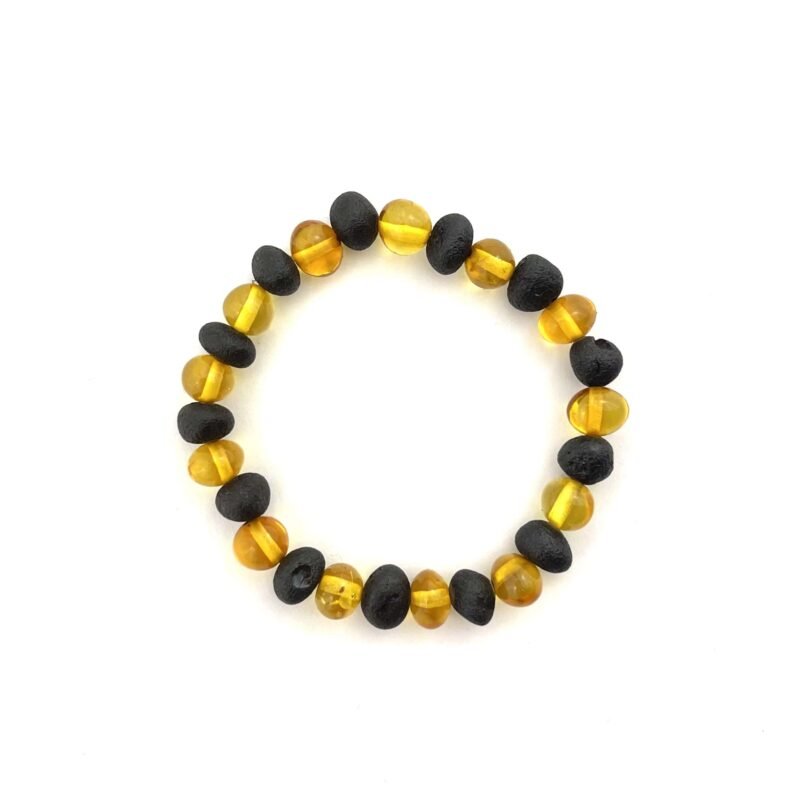 Raw and Polished Mix Kids Baroque Beads Cherry and Lemon Color Bracelet