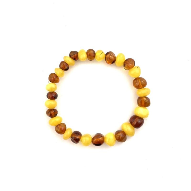 Polished Kids Baroque Beads Butter and Cognac Color Bracelet