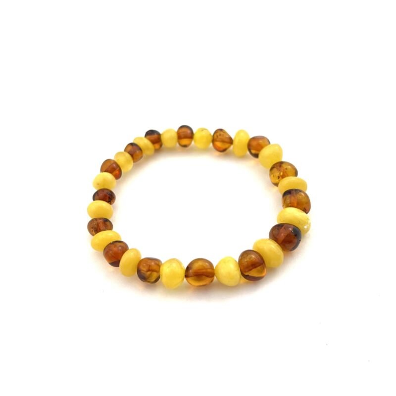 Polished Kids Baroque Beads Butter and Cognac Color Bracelet - Image 2