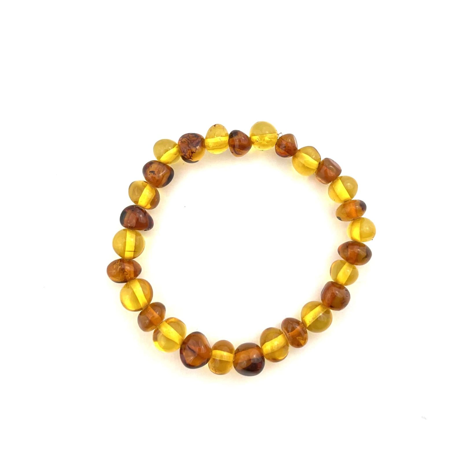 Polished Kids Baroque Beads Lemon and Cognac Color Bracelet