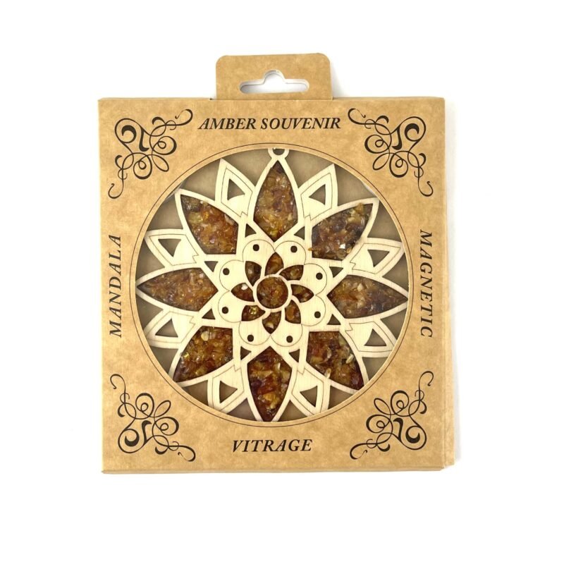 Magnetic Amber Vitrage Souvenir | Flower Mandala - Image 3