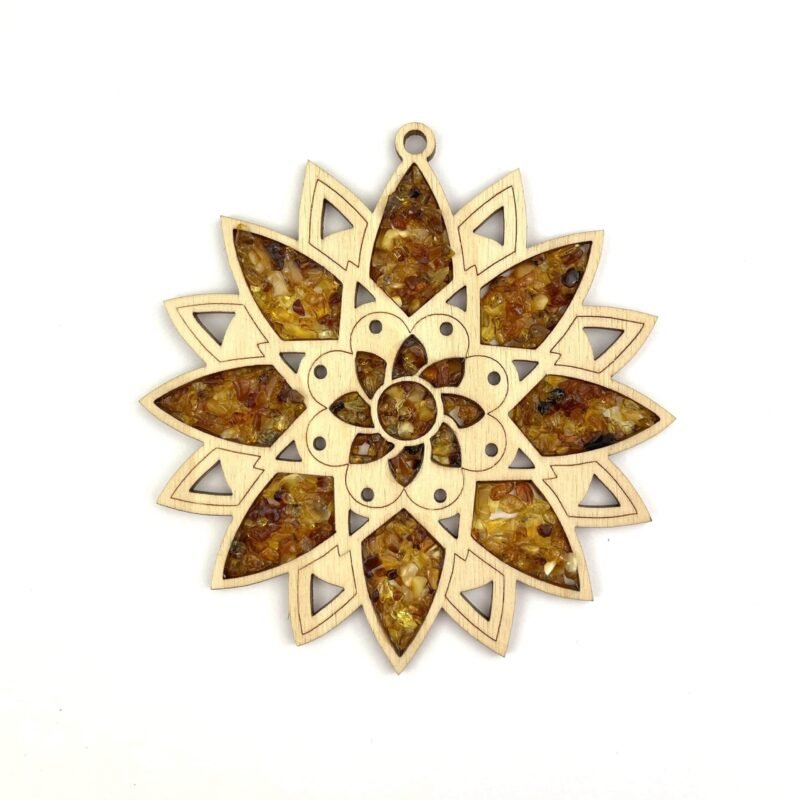 Magnetic Amber Vitrage Souvenir | Flower Mandala