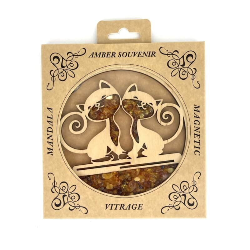 Magnetic Amber Vitrage Souvenir | Cats - Image 2