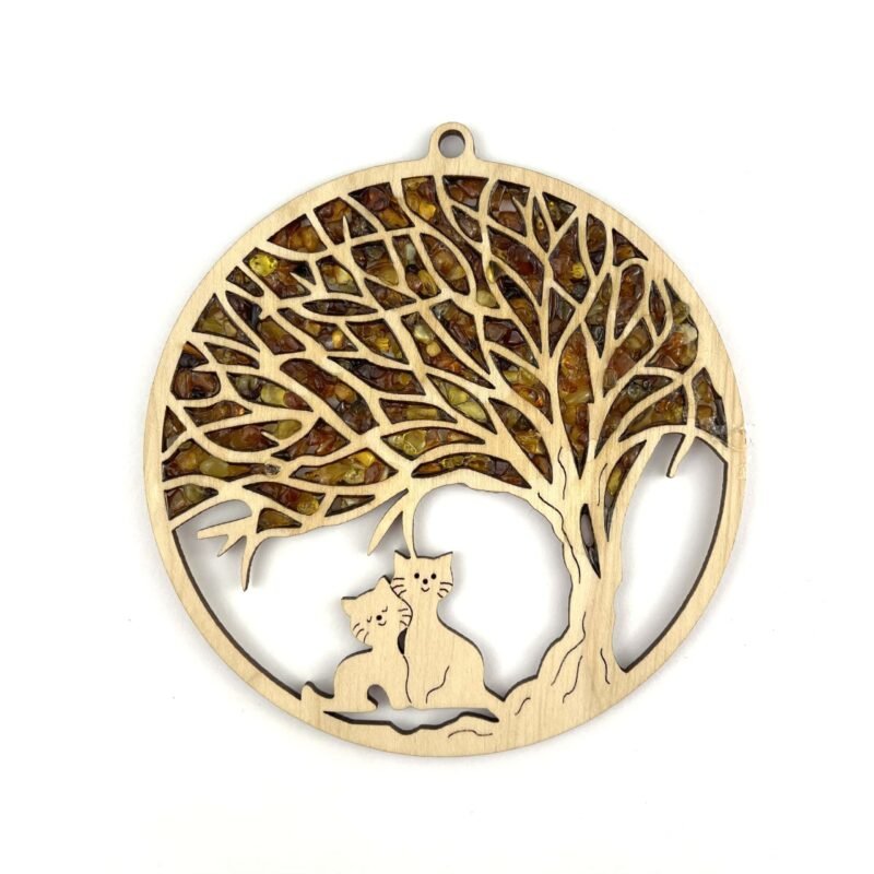 Magnetic Amber Vitrage Souvenir | Cats Under the Tree