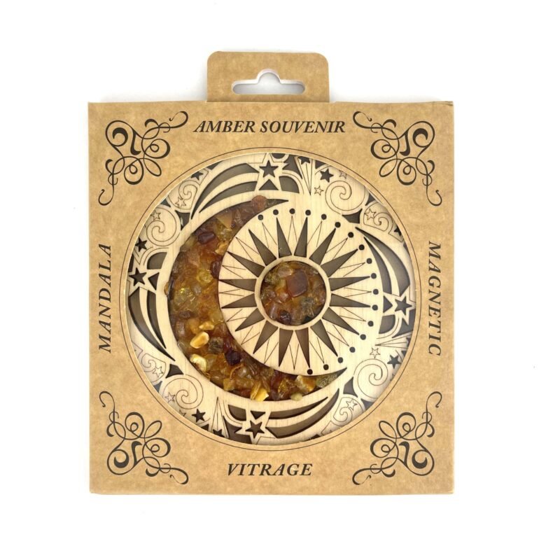 Magnetic Amber Vitrage Souvenir | Moon Mandala - Image 2