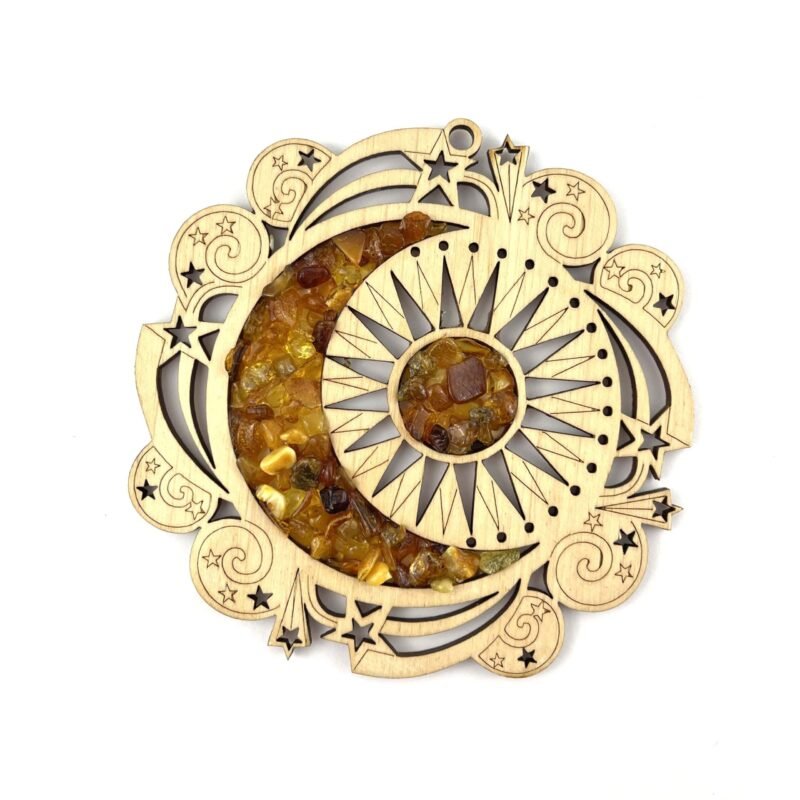 Magnetic Amber Vitrage Souvenir | Moon Mandala
