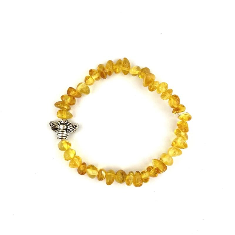 Polished Kids Semi Rounded Beads Honey Color Bee Bracelet