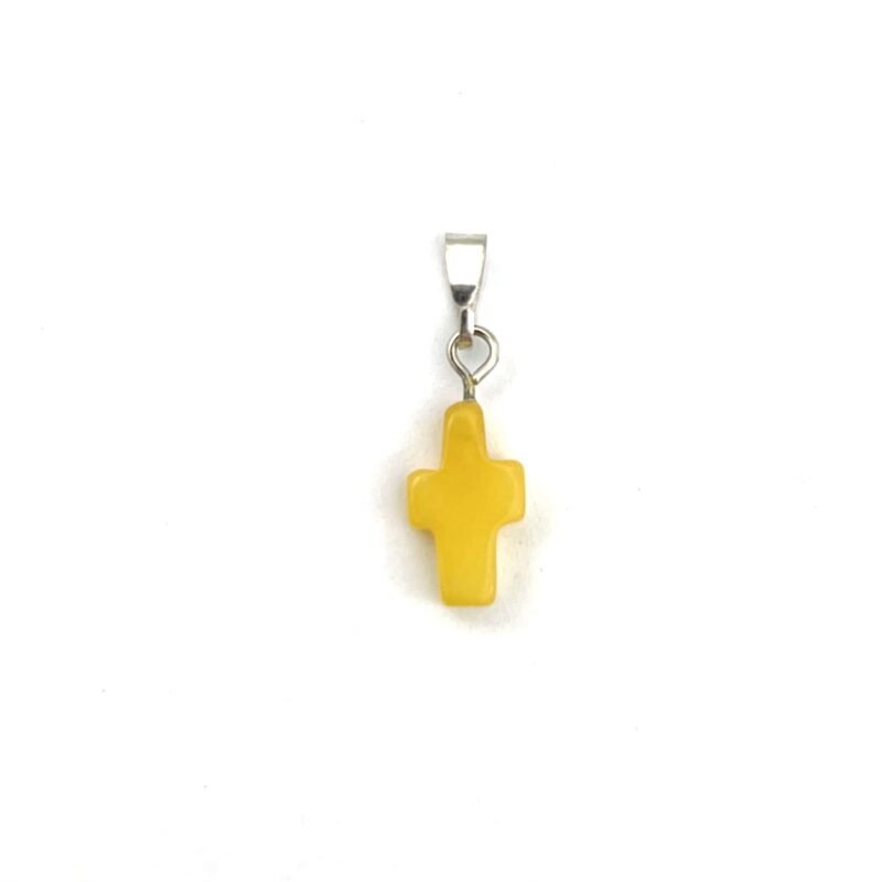 Polished Butter Color Pendant Cross - Image 2