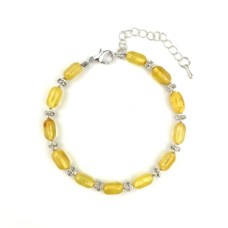 Polished Cylinder Beads Lemon Color Bracelet