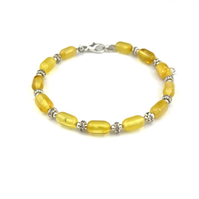 Polished Cylinder Beads Lemon Color Bracelet - Image 2