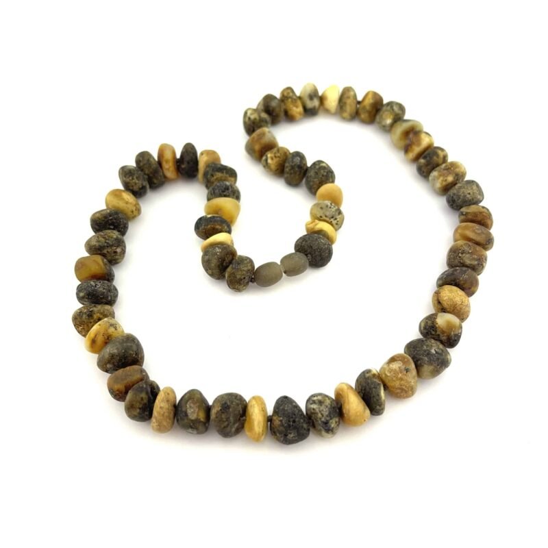 Raw Oval Beads Green Color Necklace