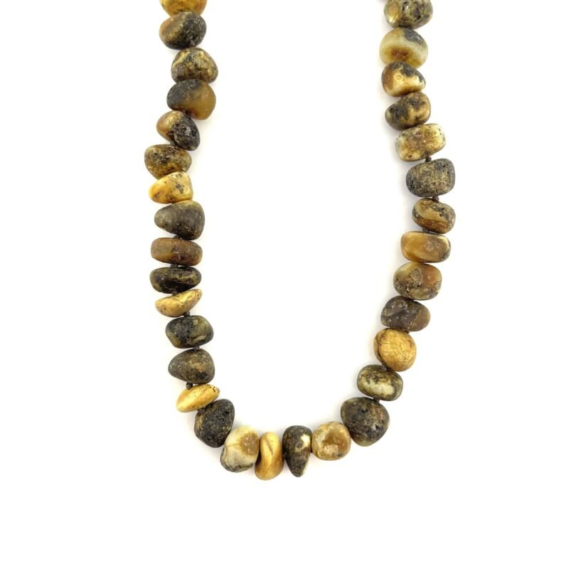 Raw Oval Beads Green Color Necklace - Image 2