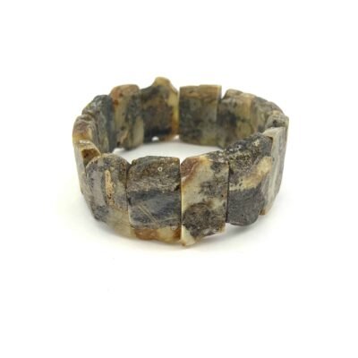 Raw Massive Natural Shaped Beads Light Green Color Bracelet