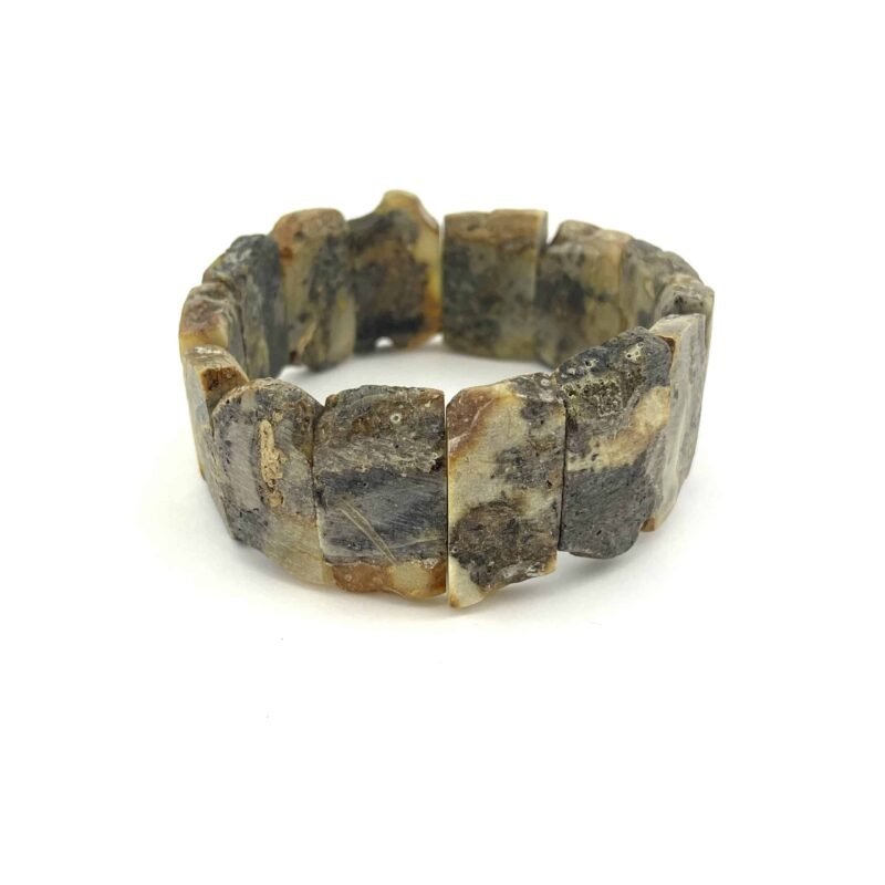 Raw Massive Natural Shaped Beads Light Green Color Bracelet