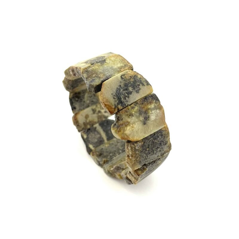 Raw Massive Natural Shaped Beads Light Green Color Bracelet - Image 2