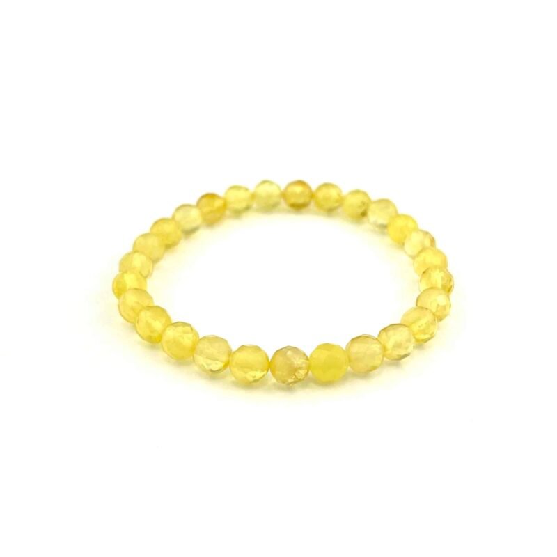 Polished Faceted Beads Lemon Color Bracelet