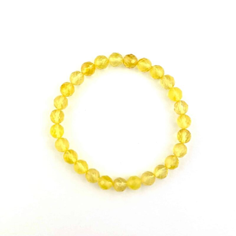 Polished Faceted Beads Lemon Color Bracelet - Image 2