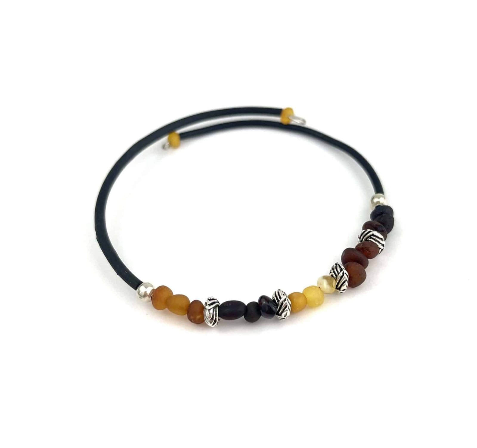 Raw Semi Rounded Beads Multicolor Bracelet