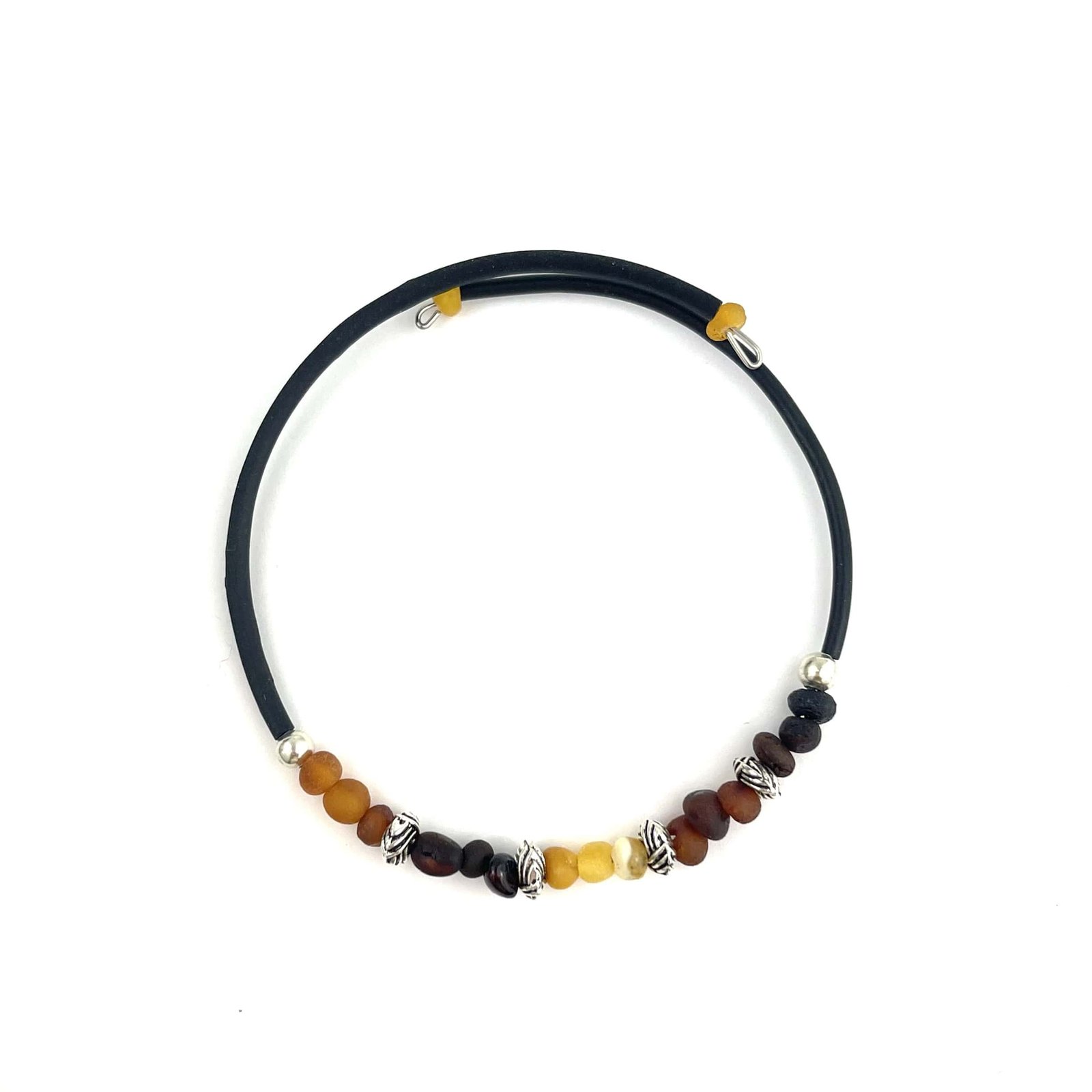 Raw Semi Rounded Beads Multicolor Bracelet - Image 2