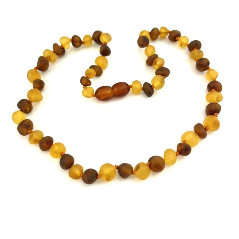 Raw Baby Baroque Beads Honey and Cognac Color Necklace