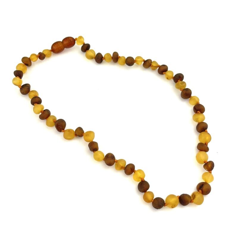 Raw Baby Baroque Beads Honey and Cognac Color Necklace - Image 2