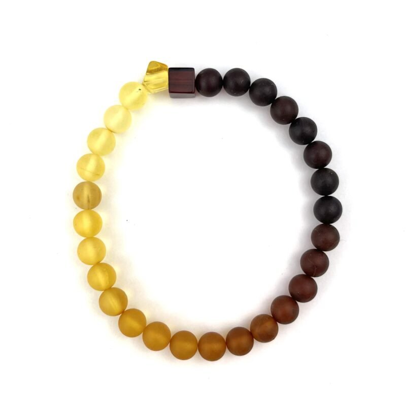 Raw Perfect Round and Cube Beads Dark Rainbow Color Bracelet