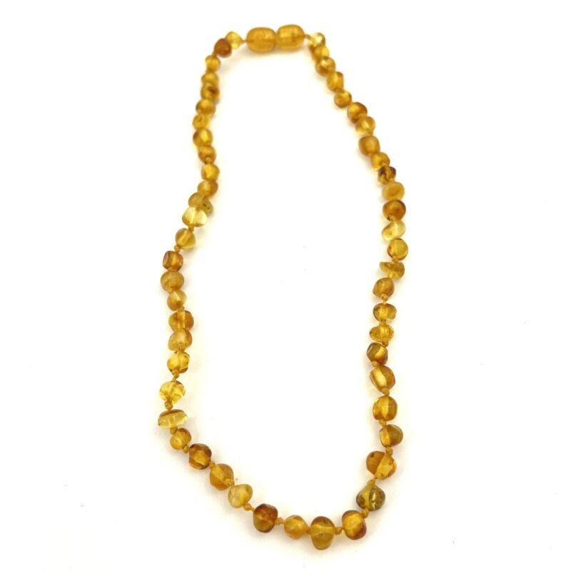 Polished Baby Semi Rounded Beads Honey Color Necklace - Image 2