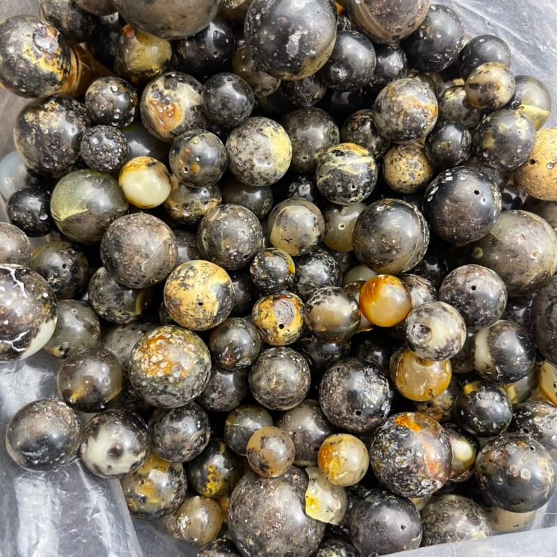 Gintarinių Poliruotų Idealiai Apvalių Karoliukų Rinkinys, 50 g - Image 4