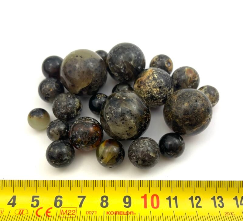 Gintarinių Poliruotų Idealiai Apvalių Karoliukų Rinkinys, 50 g - Image 3