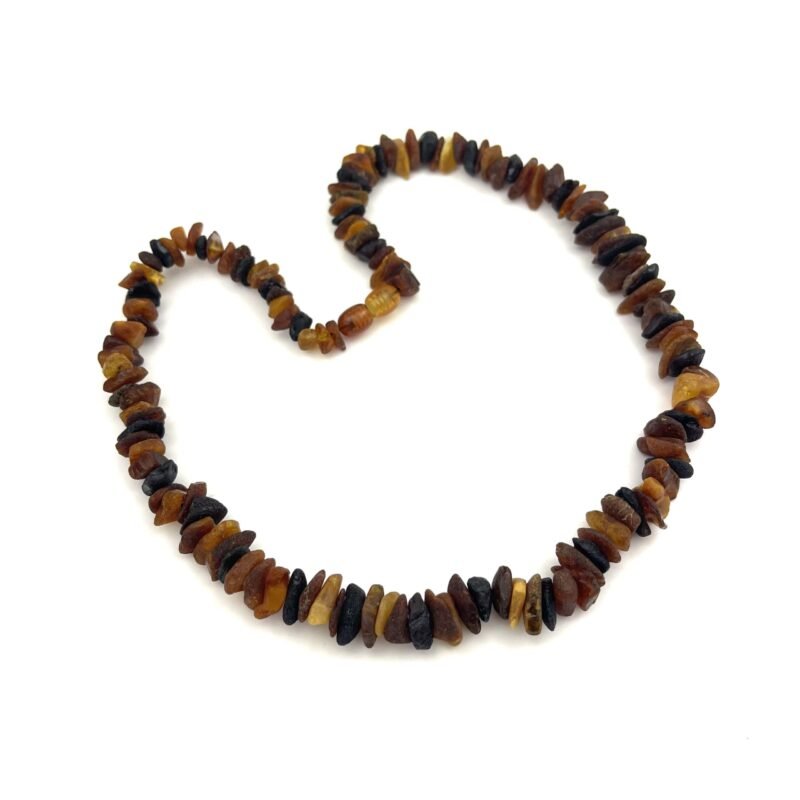 Raw Chips Amber Beads Dark Multicolor Necklace