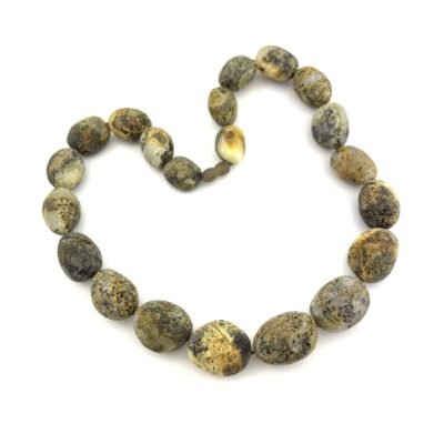 Raw Massive Oval Beads Light Green Color Necklace